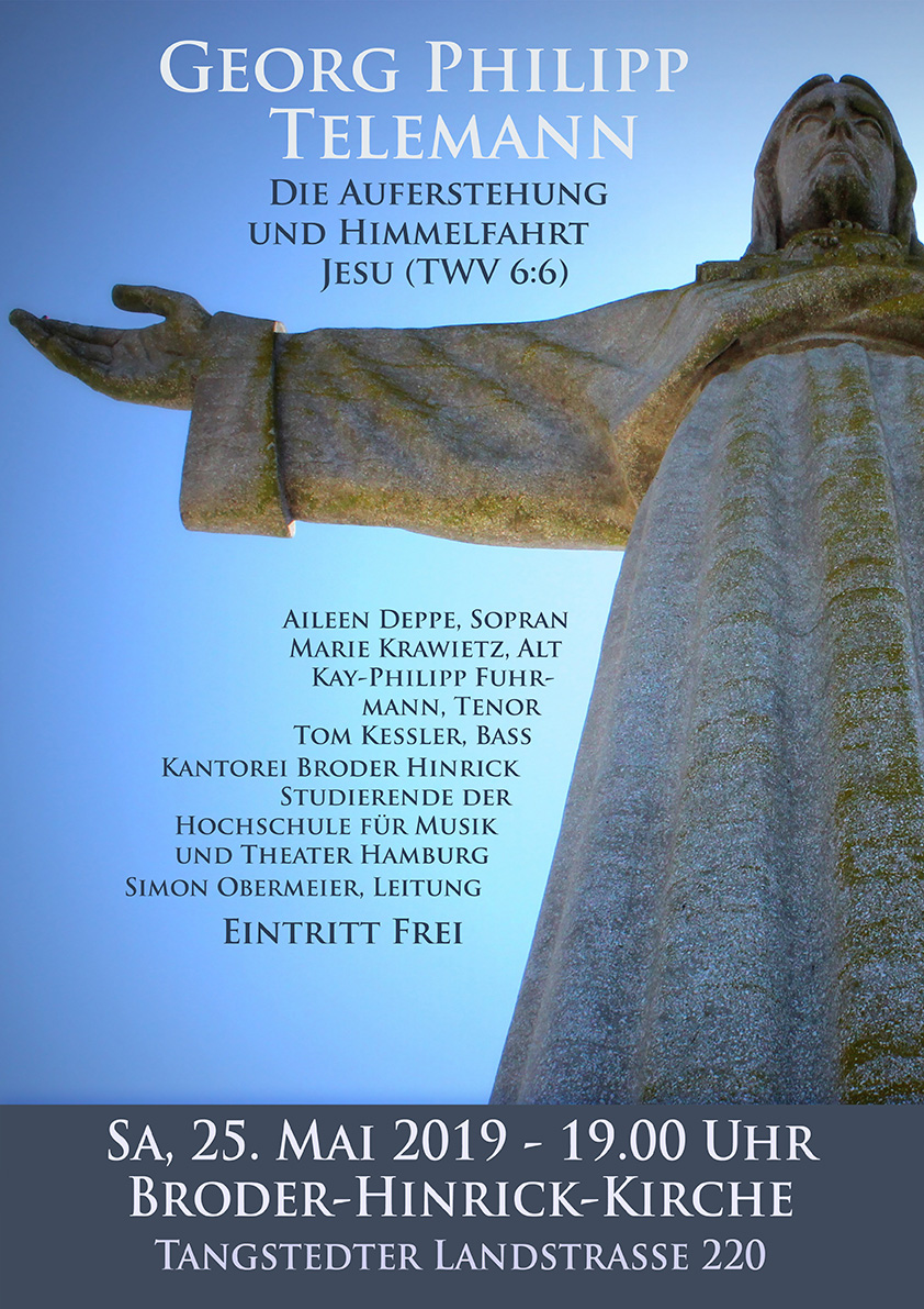 Plakat zum Telemann-Konzert der Kantorei Broder Hinrick.